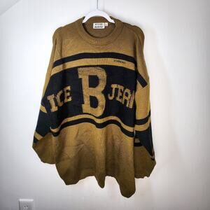 Iceberg Jeans Vintage 90s Knit Sweater Size XL Logo Rare Made in Italy Urban